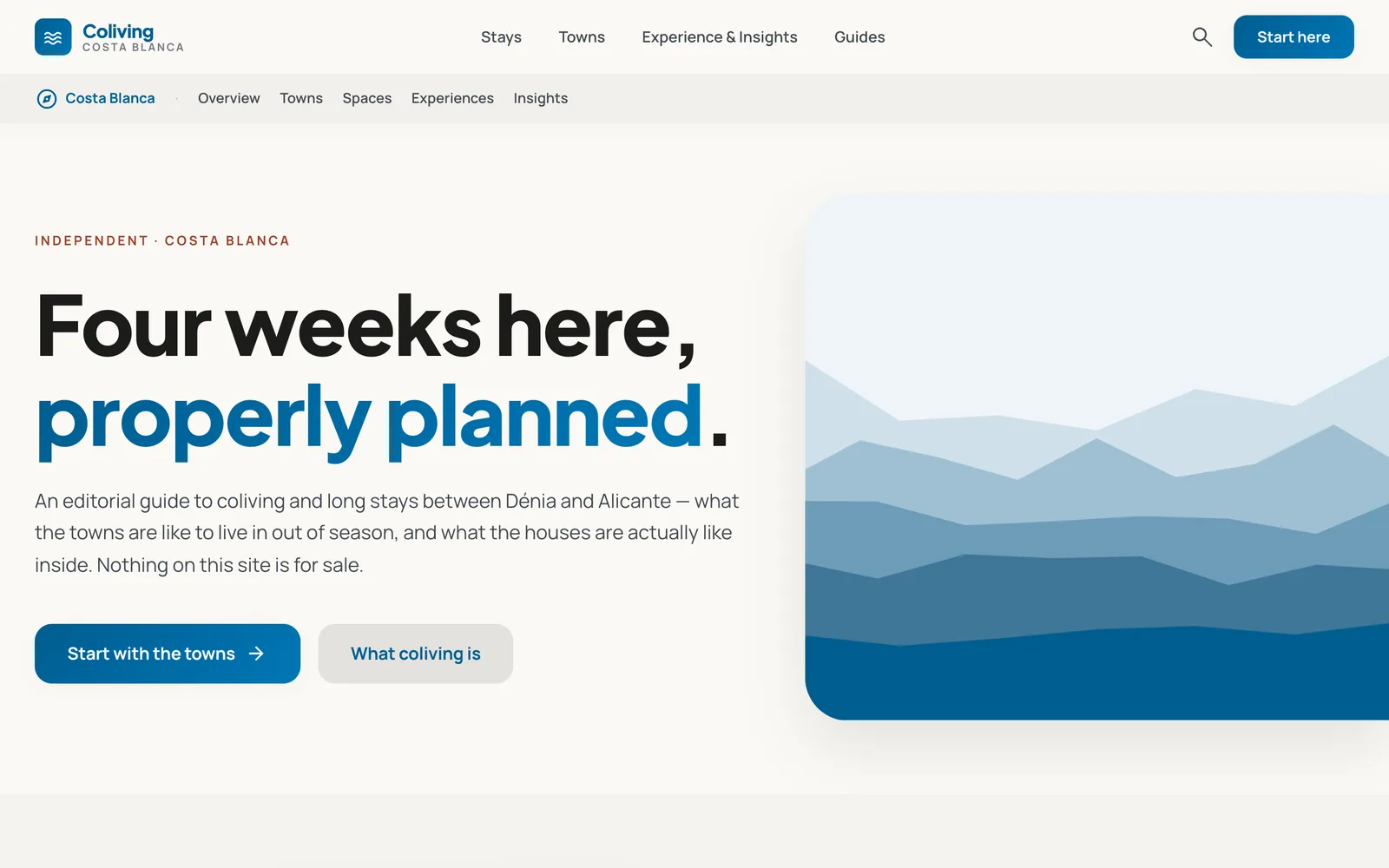 The coliving-costa-blanca.com homepage